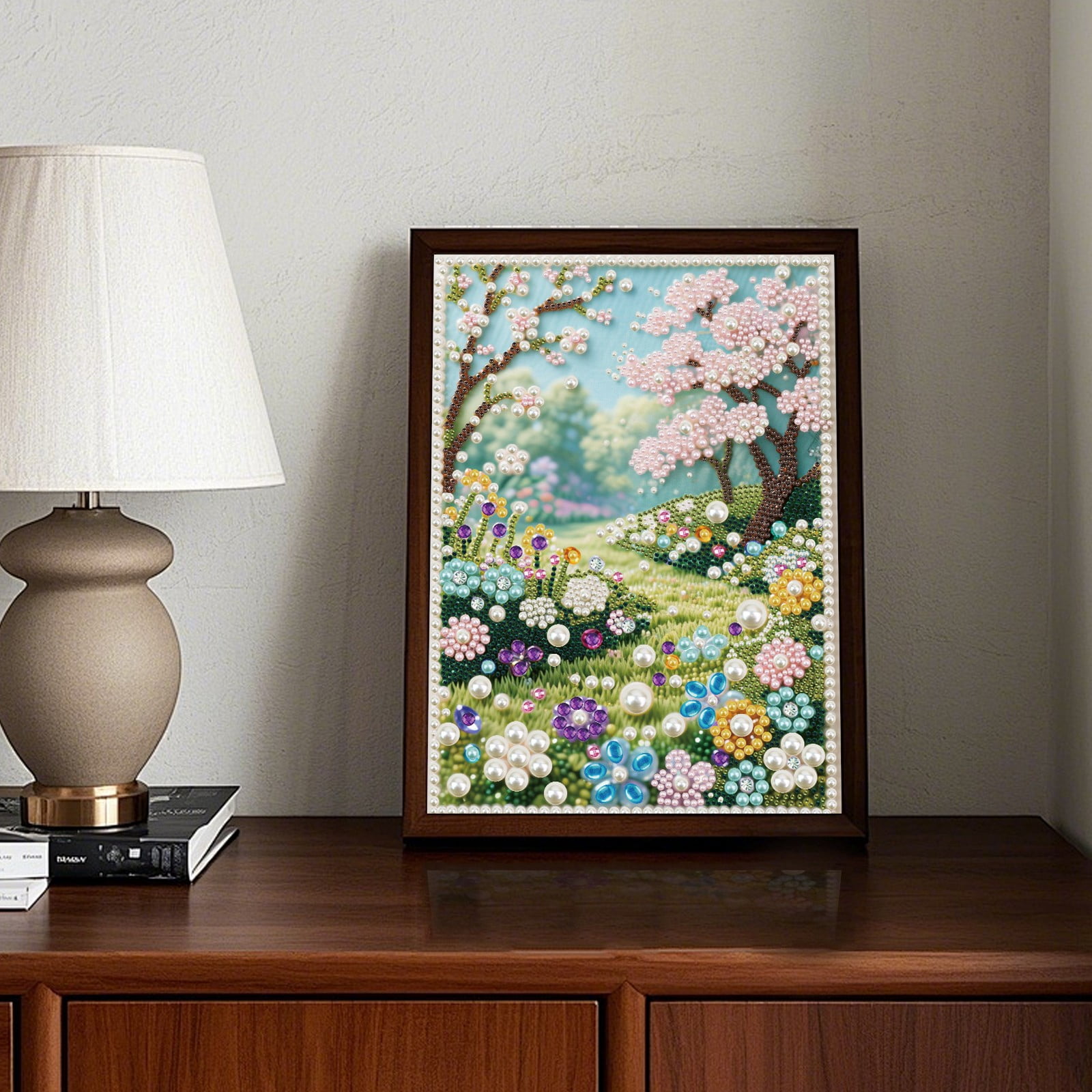 FLOPESN DIY Gemstone Pearl Diamond Art Painting Kit Unframed, 9.84X13.78in, Colourful Canvas Holiday Present Home Wall Decor Unframed-Scenery-1