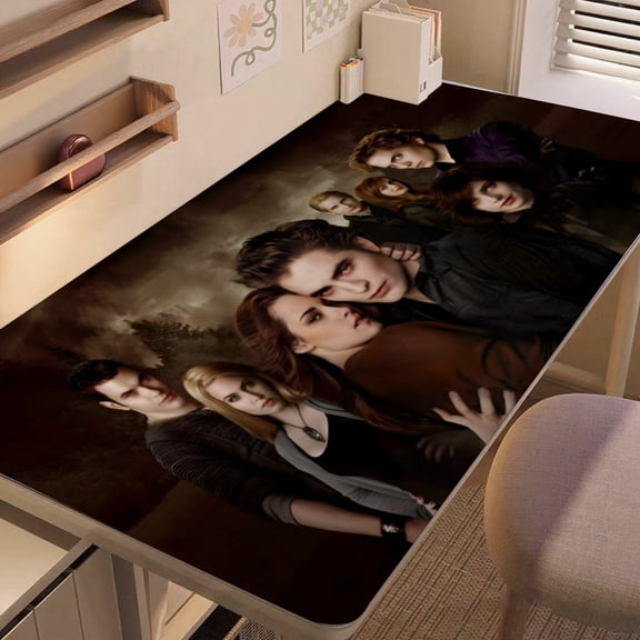 Twilight -themed extra-large Non-Slip Base leather Desk Table mat—versatile for computer desks, dining tables, and more.12"x24"(30X60cm）