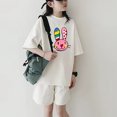 thumbnail image 6 of Vunhao Girls Animal Print Outfit Sets Size 7-8 Casual Two-Piece Short Sleeve Top and Shorts Loose Fit Summer Clothes,Beige,Size 4 T, 6 of 6