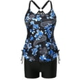 thumbnail image 4 of VBTAPA Tankini Maillots de Bain pour Femmes Maillots de Bain Rétro Deux Pièces Vêtements de Natation Modestes Débardeurs de Sport avec Culottes Garçonnes Vente de Liquidation Multicolore G, 4 of 6
