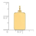 thumbnail image 2 of 10.5mm 14k Solid Yellow Gold Plain .009 Gauge Engravable Rectangular Disc Charm Pendant Necklace for Women, 2 of 2