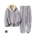 thumbnail image 3 of Sonducket Conjunto de pijama de terciopelo cálido de invierno, elección para noches frías, conjunto de pijamas de franela de otoño e invierno Pijama Gris M, 3 of 6