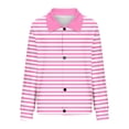 thumbnail image 5 of Riecok Plus Size Jackets for Women Lapel Long Sleeve Jackets Button Down Striped Coats Casual Stylish Clothes, 5 of 5