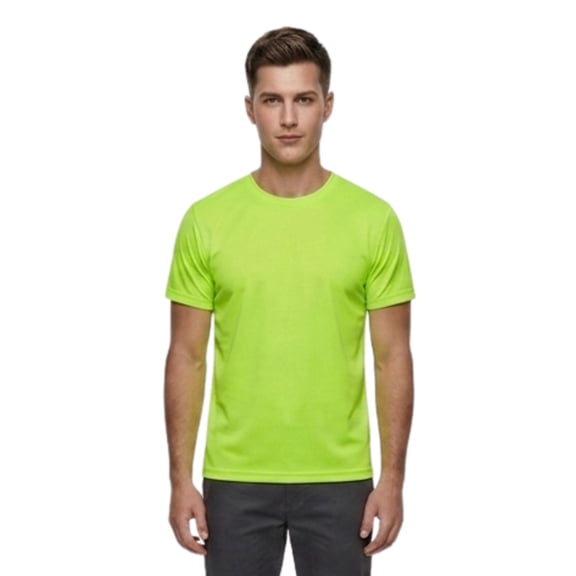 Gildan Unisex High Visibility Safety T Shirt 100% Cotton Hi Vis Work Tee (Safety Green, XL)