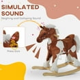 thumbnail image 6 of Wooden Toddler Rocking Horse, Kids Plush Rocking Chair Toy with Nursery Rhyme Music Brown, 6 of 7