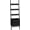 Black + Black, variant on Blanket Ladder with Basket, 17.3”L x 63.4”H, Towel Rack with Hooks, Blanket Holder Rack, Decorative Ladder Shelf, Drying and Display Rack for Bathroom, Living Room, Rustic Brown
