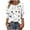 White, variant on Taqqpue Womens 3/4 Length Sleeve Fall Shirts Casual Crew Neck Button Blouses Tops Business Dressy Floral Printed T Shirts