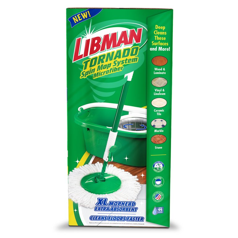 Libman Green Steel Handle Spiral Sweep Broom with Ultra Soft Broom 