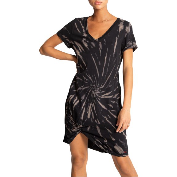 n:philanthropy Womens Leonardo Tie-Dye Shirt Dress, Black, Small