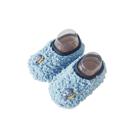 

Avamo Kids Lightweight Sock Slippers Knit Home Shoes Indoor Soft Socks Blue Dinosaur 9C-10C