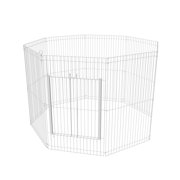 Clean Living Large Canvas 8-Panel Small Pet Playpen Cage, White