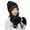 Black, variant on Thick Knitted Women's Ear Warm Woolen Baseball Cap For Cold Weather Comfort And Style Winter Beanie With Brim For Outdoor Fashion White
