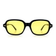 thumbnail image 3 of Retro Hustler Oval Rectangular Plastic Mid Horn Rim Vintage Vibe Sunglasses Black -Yellow, 3 of 8
