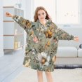 thumbnail image 5 of Wearable Blanket with Sleeves and Pocket Oversized Hooded Sweatshirt 3-14 YR Pastel Vintage Floral S, 5 of 7