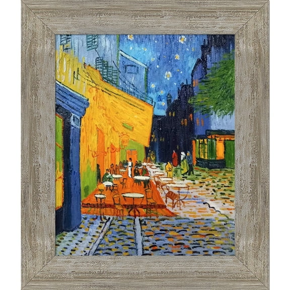 La Pastiche  Vincent Van Gogh 'Cafe Terrace at Night' Hand Painted Oil Reproduction
