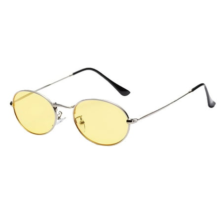 Fashion Men Women' Round Sunglasses Retro Mirror Sun Glasses Eyewear - Yellow, as described