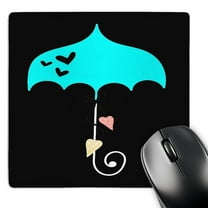 3dRose, Cute Turquoise Umbrella With Two Hearts, MousePad