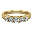 thumbnail image 4 of Weding Band Diamond Rings 5 Stone Anniversary Trellis Style 0.75 CT TW 14K Gold (G,VS1), 4 of 5