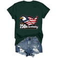 thumbnail image 6 of mgoYE Women 250 Anniversary Shirt Patriotic Tops Tee Happy 250th Birthday Clothes for Women Dark Green L, 6 of 8