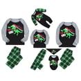 thumbnail image 1 of Conjunto de pijamas familiares a juego: tops de manga larga con cuello redondo, pantalones a cuadros y monos con botones en la entrepierna., 1 of 9