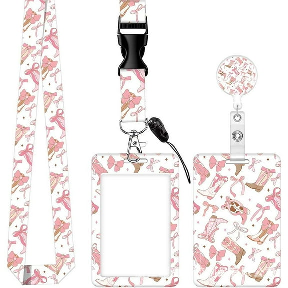 Badge Reel Retractable Heavy Duty with 360 Degrees Rotate Carabiner Clip,ID Name Badge Holder with Detachable Lanyard for Nurse Teacher Office Gifts