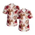 thumbnail image 3 of Yiaed Lilies Flowers Print Women's T Shirt V-Neck Short Sleeve Shirt Casual Breathable Tee Summer Tops-Medium, 3 of 5