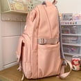 thumbnail image 2 of 1pc Girls Primary School Junior High School Students Schoolabg, Fashion Double Shoulder Bag, Large-capacity Multi-pocket Simple Solid Color Trendy Backpack, Cute Rabbit Ears Shape Backpack With Cute Rabbit Pendant, 2 of 5