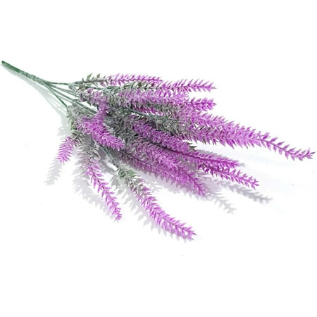 Jisbeifha Artificial Flocking Lavender Fake Bouquet Plastic Green Plant Wedding Home Potted Ornaments Plant Decoration Artificial Flowersa1410