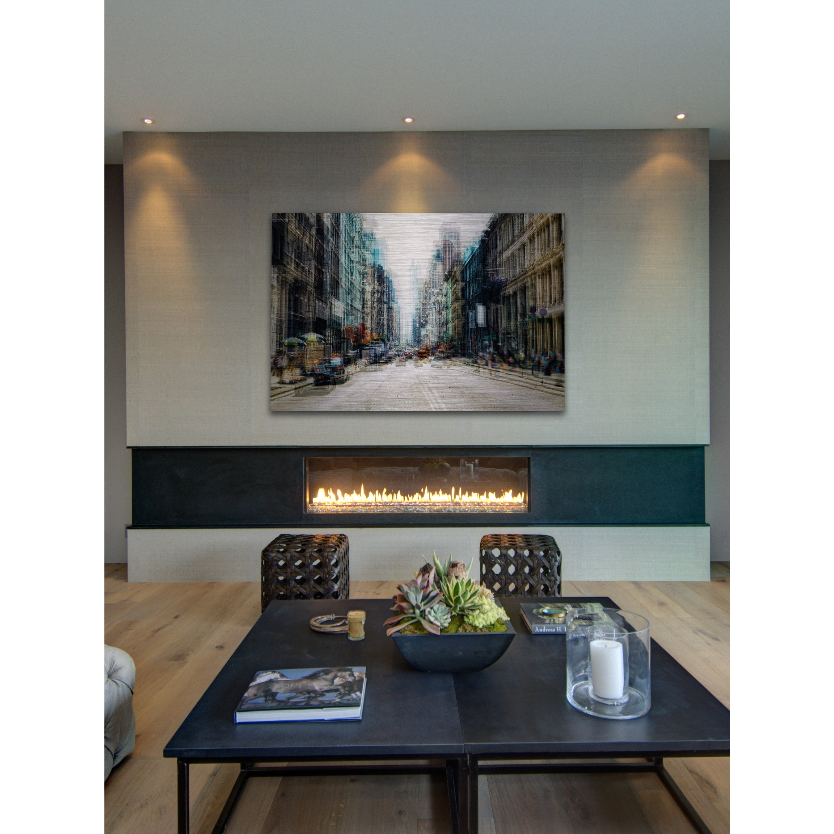 "Wide Avenue" Painting Print on Brushed Aluminum