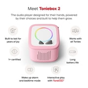 tonies Toniebox 2 Screen-Free Audio Player Full Play Bundle for Kids 1+ with Moana, Disney Quiz Kingdom Tonieplay Game and Controller - Cloud Pink