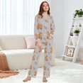 thumbnail image 6 of FORMRS Womens Pajama Set Long Sleeve Top and Pants with Pockets Soft Comfy Lounge Sleepwear, Sizes S-2XL, Cartoon Bear, 6 of 7