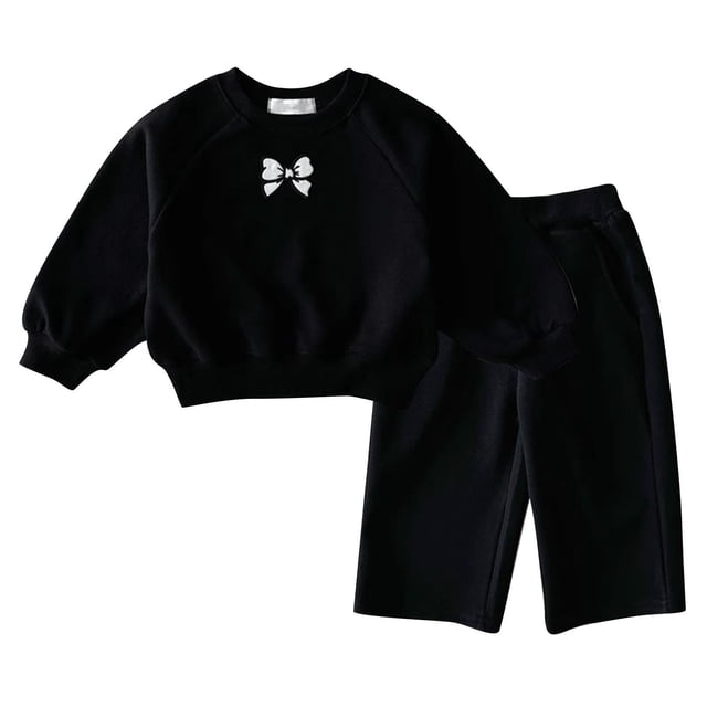 Odeerbi 3M-4Y Niño Niña Conjunto Algodón Sudadera Cuello Redondo Sudadera Cuello Redondo Pantalones Sueltos