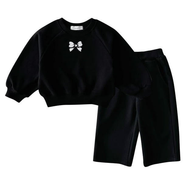 Odeerbi 3M-4Y Niño Niña Conjunto Algodón Sudadera Cuello Redondo Sudadera Cuello Redondo Pantalones Sueltos