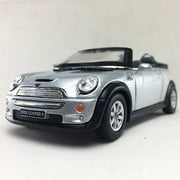 5" Kinsmart Mini Cooper S Convertible Diecast Model Toy Car 1:28 Silver