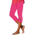 thumbnail image 2 of IDALL Capri Leggings for Women Yoga Shorts Compression Leggings Leggings For Women 2025 High Waisted Cutout Yoga Lightweight Cozy Cropped Pants Solid Soft Pajams Pants Summer Pants Hot Pink L, 2 of 5