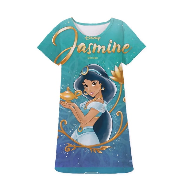 Camiseta de verano para niñas, camiseta de dibujos animados para niñas, ropa para niños, camisetas de manga corta de Reina de la nieve congelada de Disney, vestido para niños 6T Gao Jinjia LED