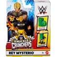 thumbnail image 4 of WWE Knuckle Crunchers Rey Mysterio Action Figure & Accessories, Bone-Crunching Movement, 3.25-inch, 4 of 6