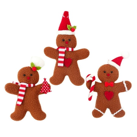 

Biekopu Christmas Pendants Cartoon Gingerbread Man Shaped Hanging Artware