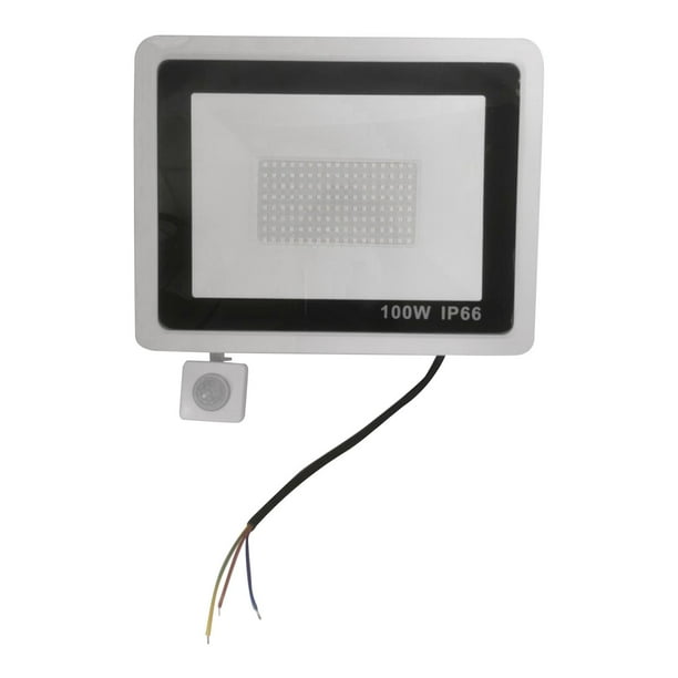 Foco de seguridad para exteriores con sensor de movimiento PIR, 6500 K 100W Blanco