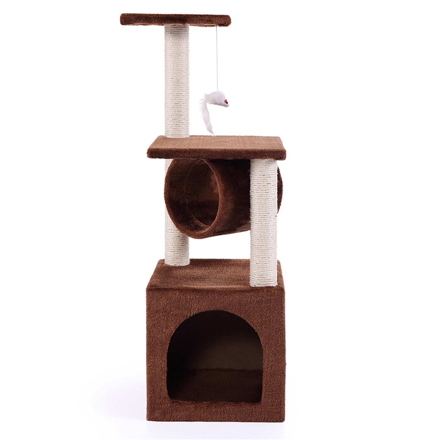 Pefilos 56" Cat Tree Tower for Indoor Cats with Ladder, Scratching Posts Cat Condo for Multiple Cats Jump Platform Cat Furniture Activity Center, Beige Pefilos 56" Cat Tree Tower for Indoor Cats with Ladder, Scratching Posts Cat Condo for Multiple Cats Jump Platform Cat Furniture Activity Center, Beige
