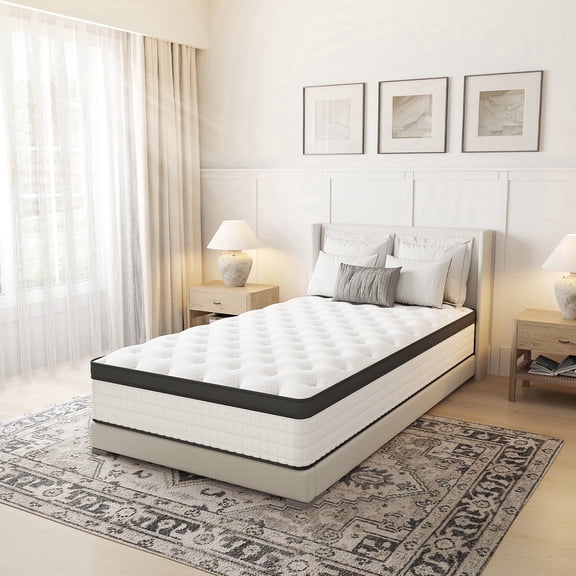 Evitormill 12" Twin Size Hybrid Spring Boxed Mattress - Medium Firm Memory Foam