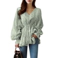 thumbnail image 1 of ZANZEA Womens Tops Shirts Cuff Puff Sleeve Korean Casual Cable Blouses, 1 of 5