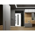 thumbnail image 6 of Front Exterior Prehung Steel Door / Ronex 1055 Teak / Side and Top Exterior Window Sidelite / Entry Metal Modern Painted W36+16" x H80+16" Left hand Inswing, 6 of 6