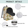 thumbnail image 4 of Sunflower and Postcard Cream Pattern Backpack for School, Cute School Bag with Adjustable Shoulder Straps and Padded Back, 15.7"x11.8"x5.5", 4 of 5