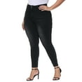 thumbnail image 2 of Gocolloa Womens Plus Size Skinny Jeans High Waisted Stretchy Classic Ankle Jean Black 16W, 2 of 5