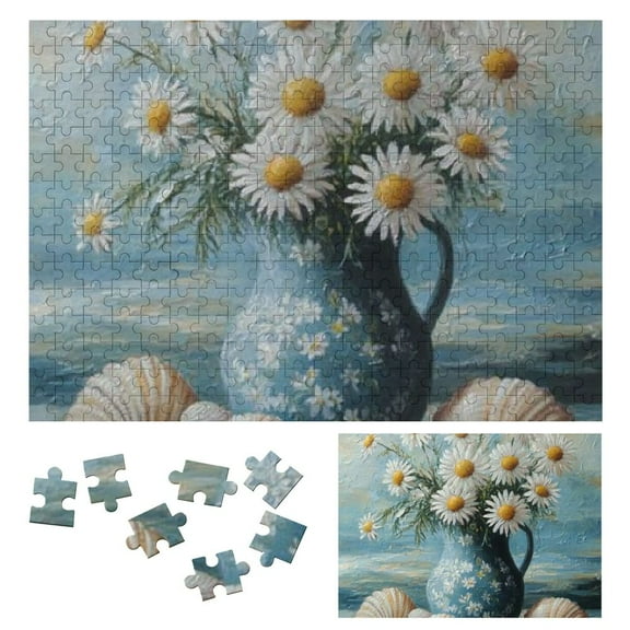 BCIIG Daisies Wooden Jigsaw Puzzle Impossible Style Gift for Family Friends 1000 Pieces 300 PCS