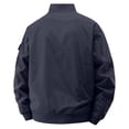thumbnail image 4 of sdhkgrrt Plus Size Men's Zip Up Collared Long Sleeve Jacket Fall Winter Casual Basic Outwear Solid Trendy Work Business Coats, Dark Blue XL, 4 of 5