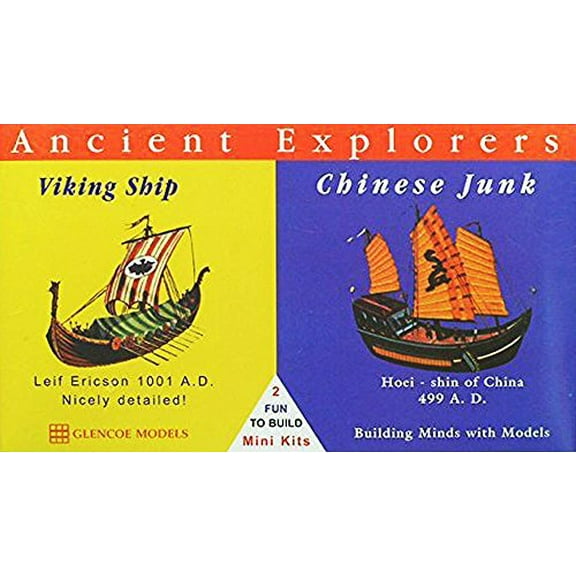 glencoe Models 1:72 Scale Ancient Explorers Viking Shipchinese Junk