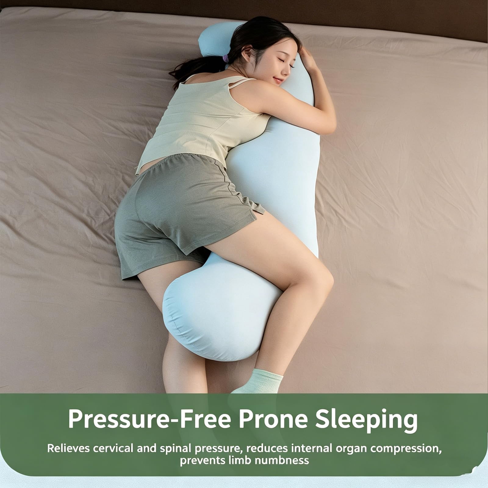 Pea Pod Body Pillow for Side Sleeper, 3 Size S Shaped Full Body Support Pillow for Adults, Long Bolster Hug Pillow with Cooling Fabric, Soft Ergonomic Pillow