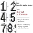 thumbnail image 4 of Floating Mount Colonial Cast Iron House Address Number, Rustic House Numbers, Number 4, 6.5 inches, Matte Black, KE-CL6-4, 4 of 5
